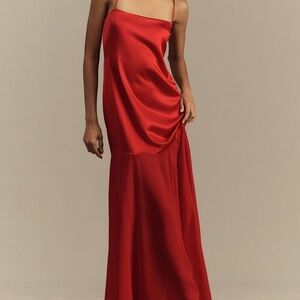 Shona Joy Elegant Red Satin Dress